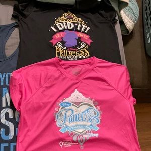Lot of 7 RunDisney/workout shirts L & XL